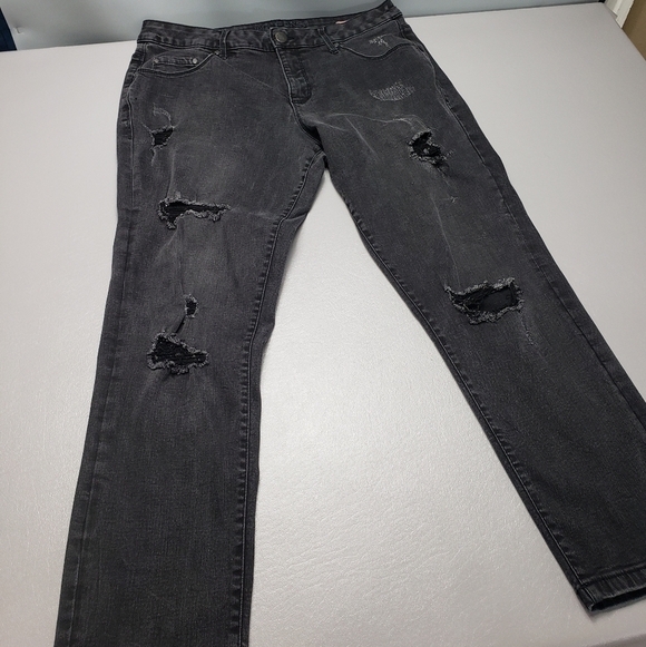 Jag jeans low rise skinny ankle ripped distressed denim jeans women's size 14 - Picture 13 of 13